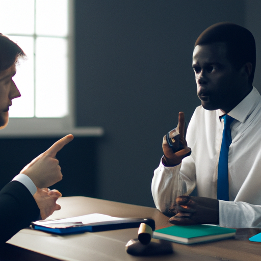 3. צילום של עורך דין מנהל שיחה רצינית עם לקוח.